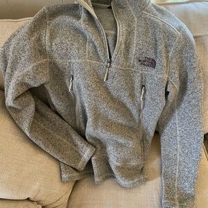 The North Face Men's Heathered Gray Zip-Up Sweater